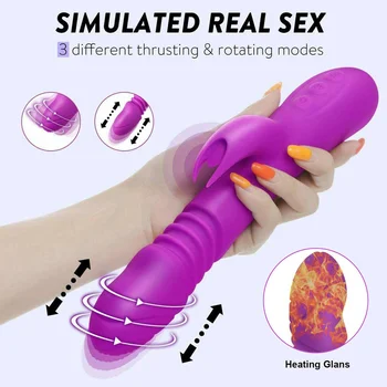 Kütte-Automaatne Vajutame Dildo Küülik Vibraator Clit Stimulaator Sex Machine Naiste Erootilised Mänguasjad Vagiina Massager Laetav