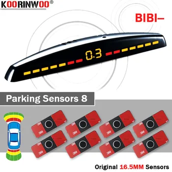 Koorinwoo Auto LCD Ekraan Parktronics 16,5 MM Jaoks, Auto Parkimise Andurid Ees + Taga Tagurdamise Andur Parkimine Radarid Detektor