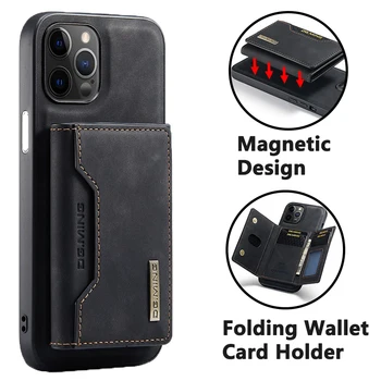 Nahast Magnet Rahakott, Telefon Case for Iphone 14 13 12 11 Pro Max Kaardi Ladustamise Kott Telefoni Kaane Hoidiku Kõrge Kvaliteedi Põrutuskindel