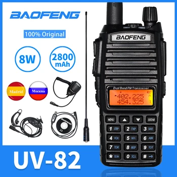 UV-82 Baofeng Walkie Talkie pikamaa Kaks RS Dual Band VHF/UHF 136-174MHz & 400-520MHz 8W Kaks Way Raadiod CB Ham Jaam