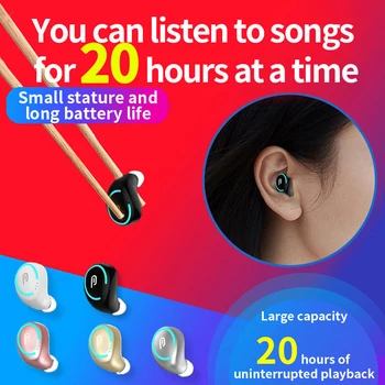 TWS Mini Bluetooth-5.0 Ühe Kõrvaklapid Laadimise Kasti Traadita Kõrvaklappide Stereo Sport Veekindel Earbuds Kõrvaklapid Koos Mikrofoniga