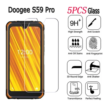 5TK Karastatud Galss Jaoks Doogee S59 Pro Telefon Protector Kaas Doogee S59 Pro 9H 2.5 D Ekraani Tõend kaitsekile